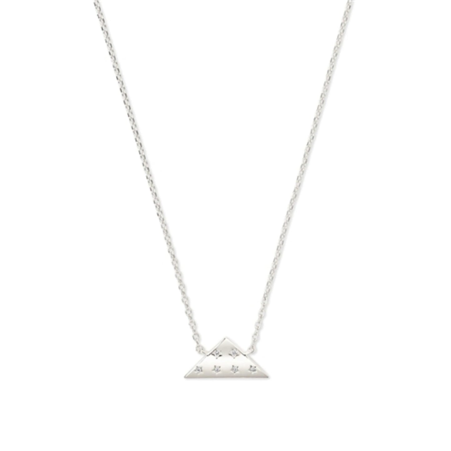 FOLDS OF HONOR PENDANT NECKLACE, SILVER WHITE CZ