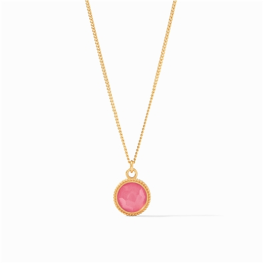 FLEUR-DE-LIS SOLITAIRE NECKLACE, IRIDESCENT PEONY PINK
