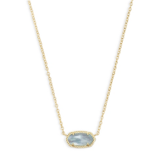 ELISA NECKLACE, GOLD/LIGHT BLUE ILLUSION