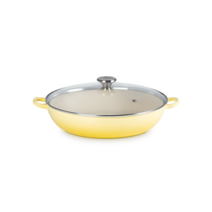 5QT TRADITIONAL CAST IRON BRAISER W/ GLASS LID SOLEIL