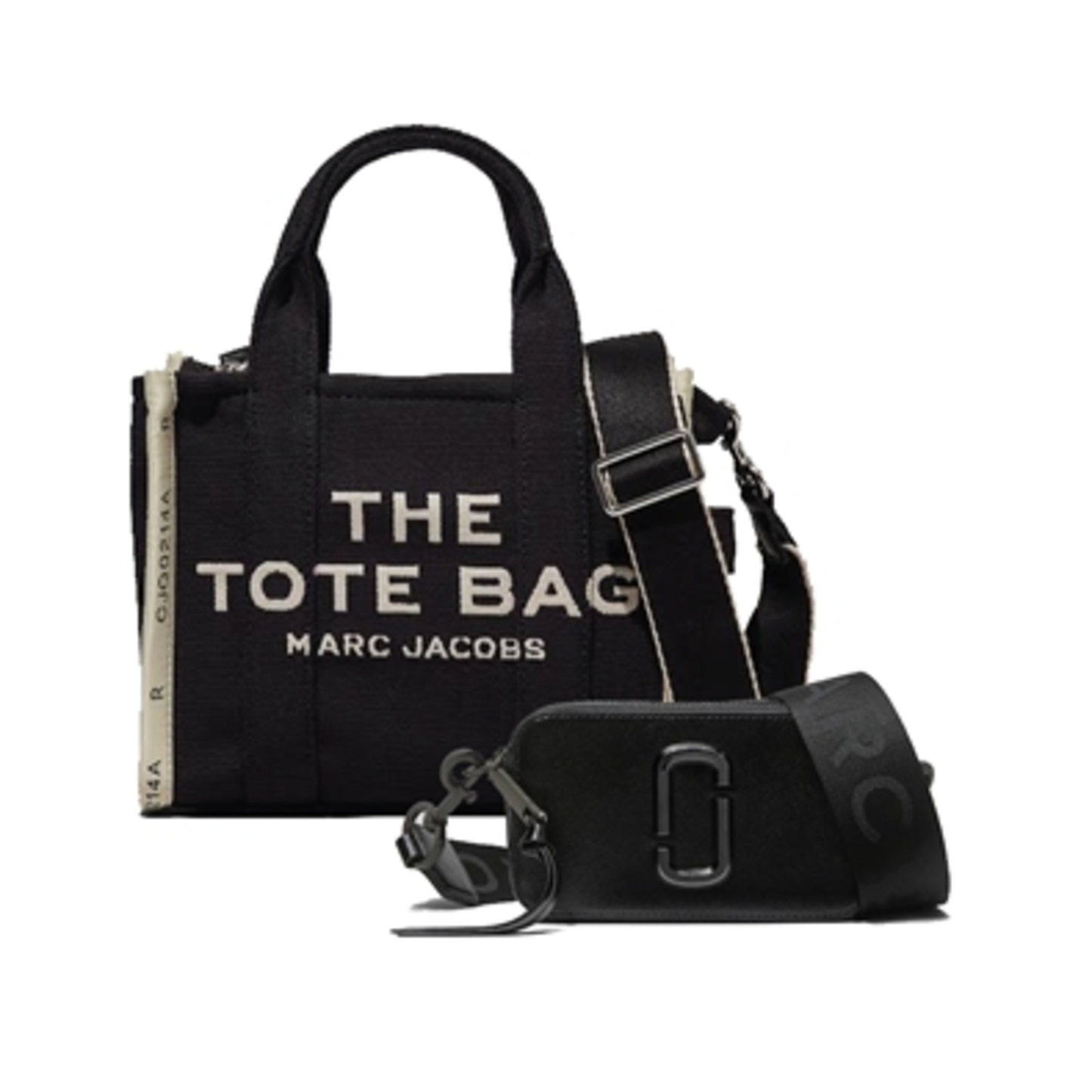 SMALL TOTE/SNAPSHOT DTM, BLACK/BLACK