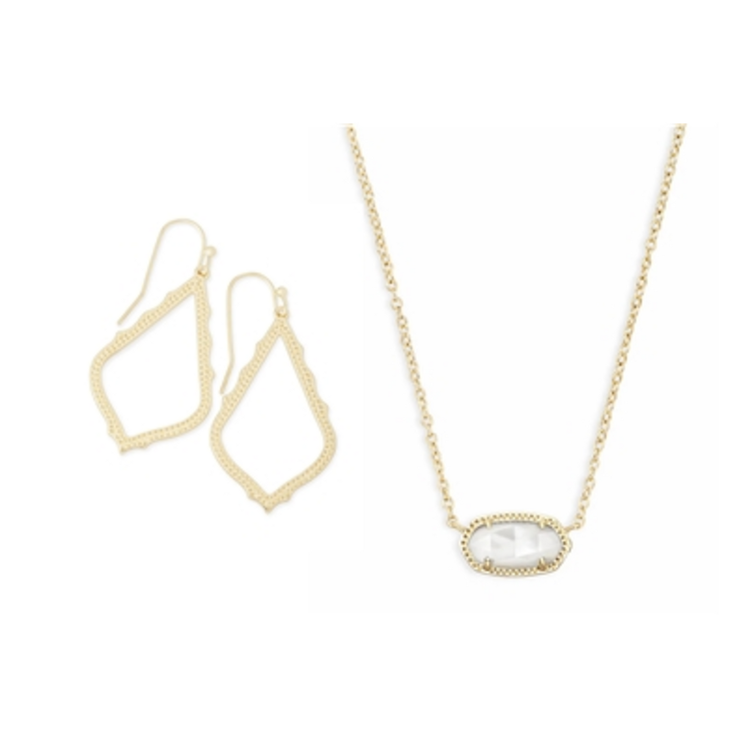 ELISA GOLD IVORY MOP SOPHIA 2 PC SET, GOLD/MOTHER OF PEARL