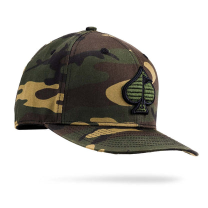 SNAPBACK SPADE HAT - GREEN CAMO