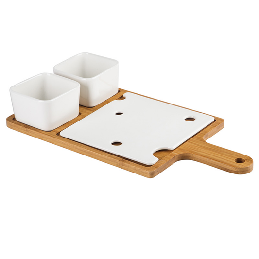 BAMBOO WOOD TRAY AND BOWLS