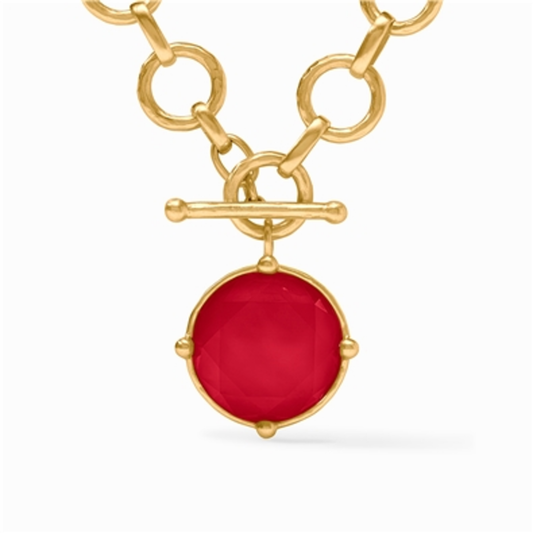 HONEYBEE STATEMENT NECKLACE, IRIDESCENT STRAWBERRY