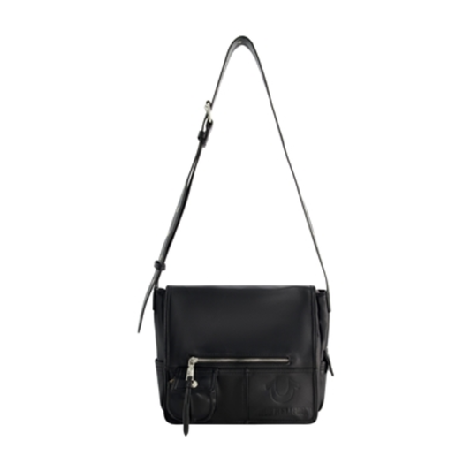 TRUE RELIGION CLASSIC MESSENGER BAG, BLACK