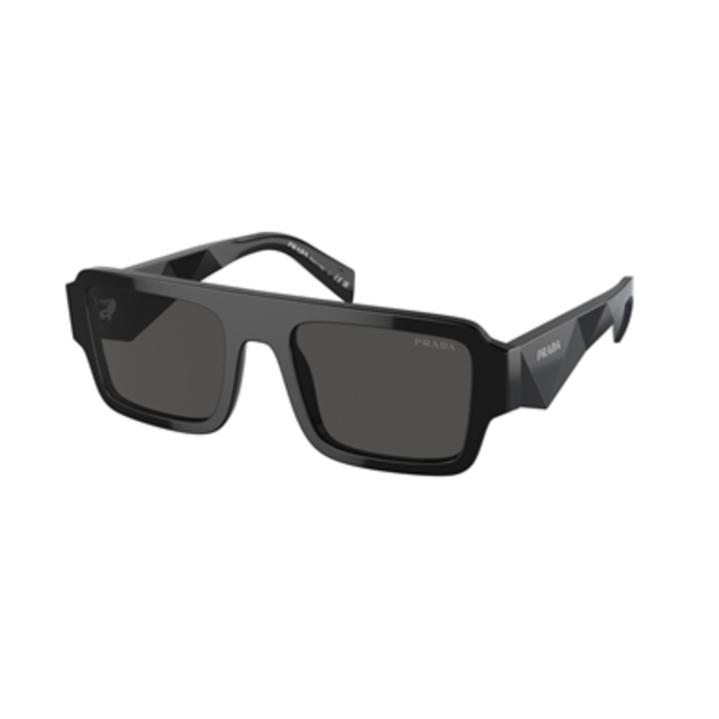 MENS NON-POLARIZED RECTANGLE SUNGLASSES, BLACK/DARK GREY, 53