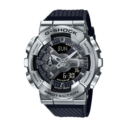 MEN'S G-SHOCK ANA-DIGI SILVER-TONE & BLACK RESIN WATCH