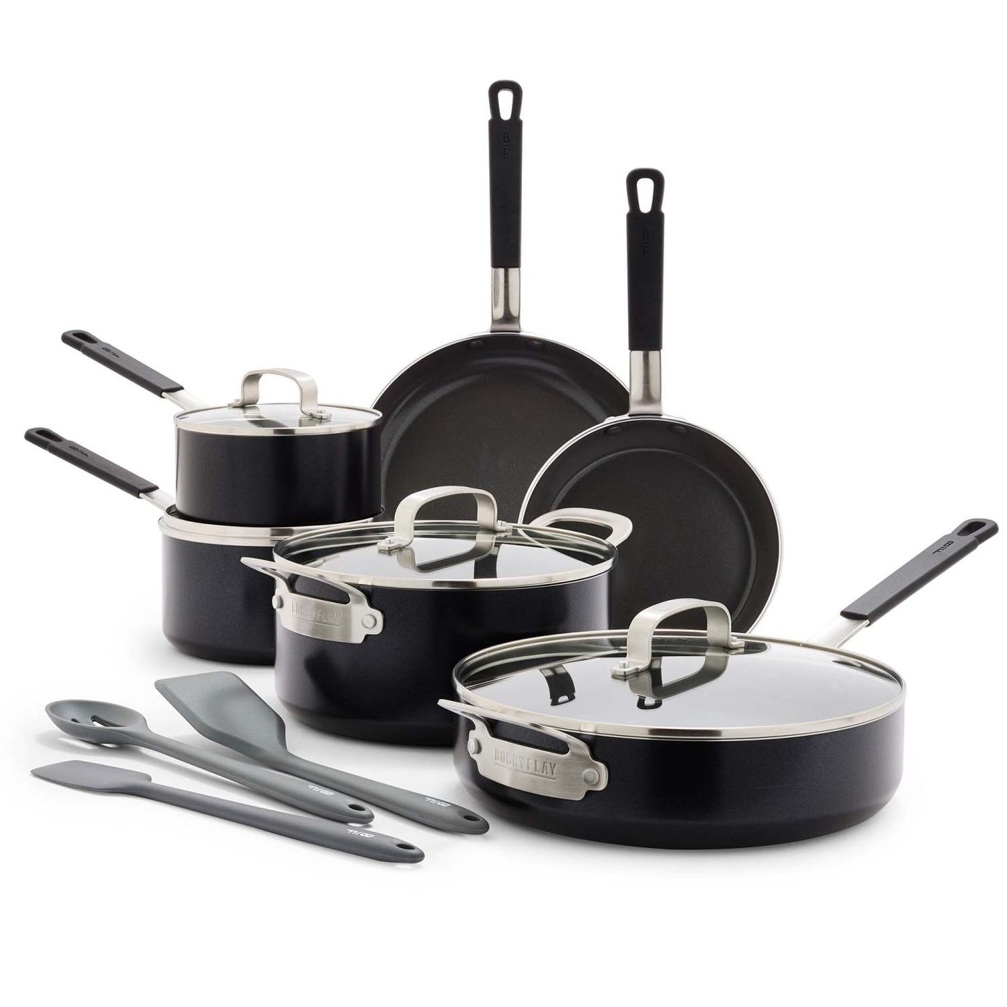 CERAMIC NONSTICK ALUMINUM 13PC COOKWARE SET BLACK