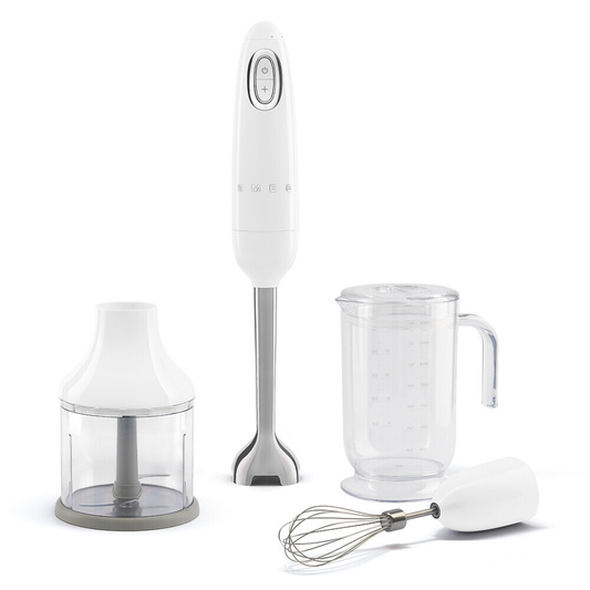 SMEG NEW TRITAN RENEW HAND BLENDER W/ ACCESSORIES - WHITE