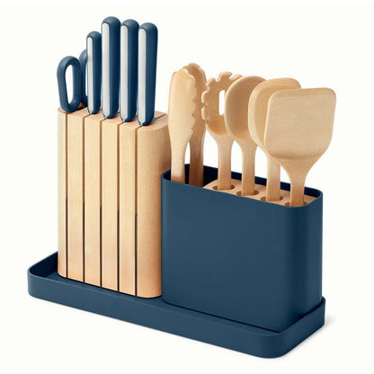 14PC KNIFE & UTENSIL SET NAVY