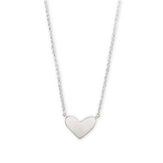 ARI HEART SHORT PENDANT NECKLACE, STERLING SILVER
