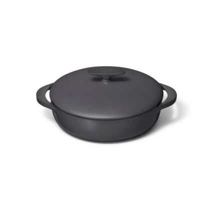3.5QT ENAMELED CAST IRON BRAISER W/ DOMED LID CHARCOAL