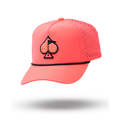 PERFORATED ROPE HAT - HIGHLIGHTER PINK