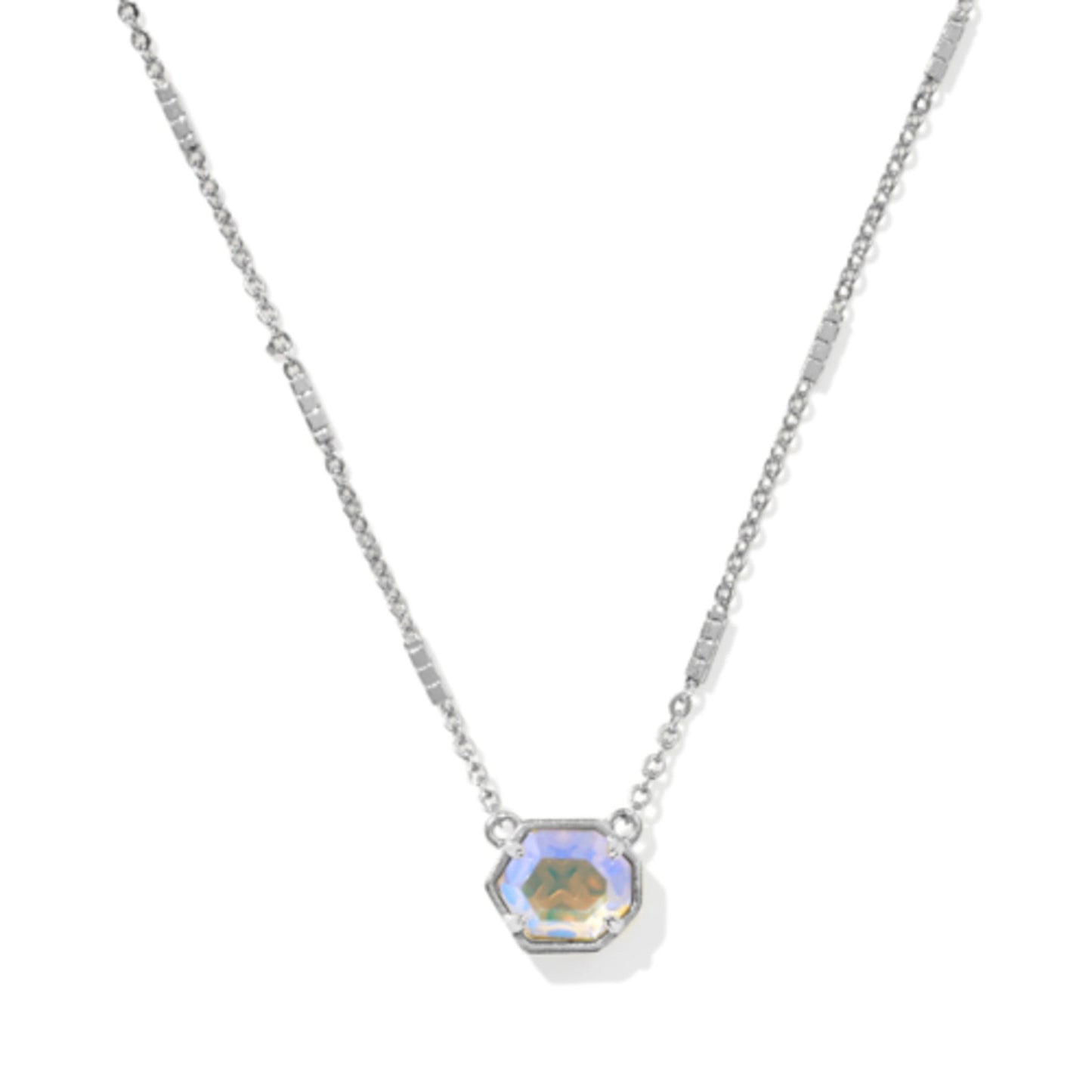 KENDRA SCOTT MABEL NECKLACE IN SILVER DICHROIC GLASS