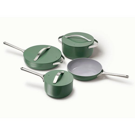 NON-TOXIC CERAMIC NONSTICK COOKWARE SET SAGE