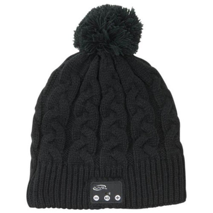 BLUETOOTH WIRELESS MUSIC BEANIE  W/ BUILT-IN SPEAKERS AND MIC BLACK