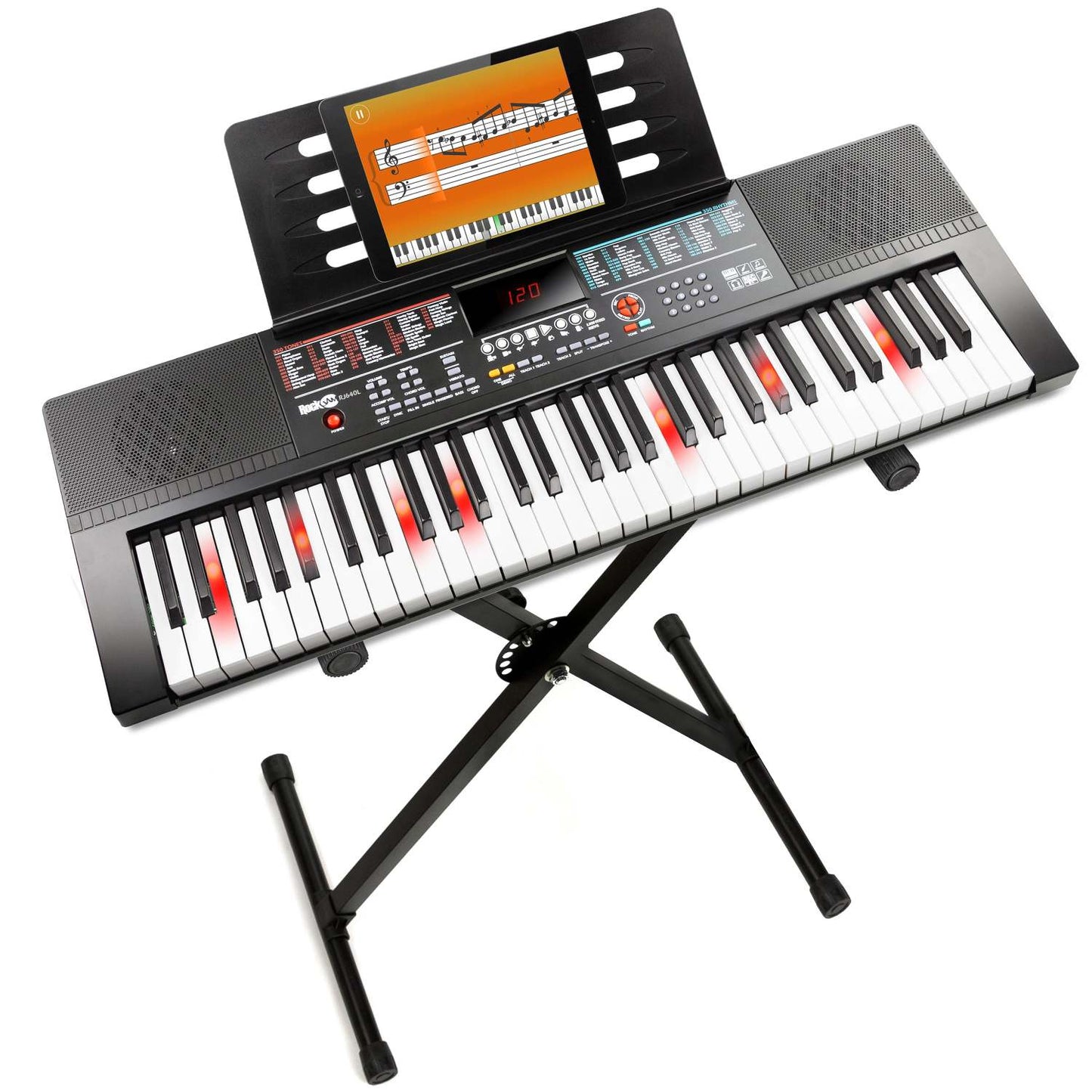 61 KEY LIGHT UP KEYBOARD W/ X-STYLE STAND
