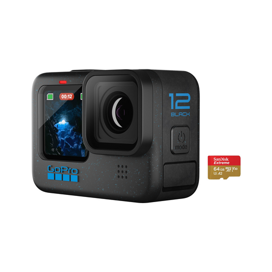 GOPRO HERO12 BLACK + GOPRO 64GB MICROSD MEMORY CARD