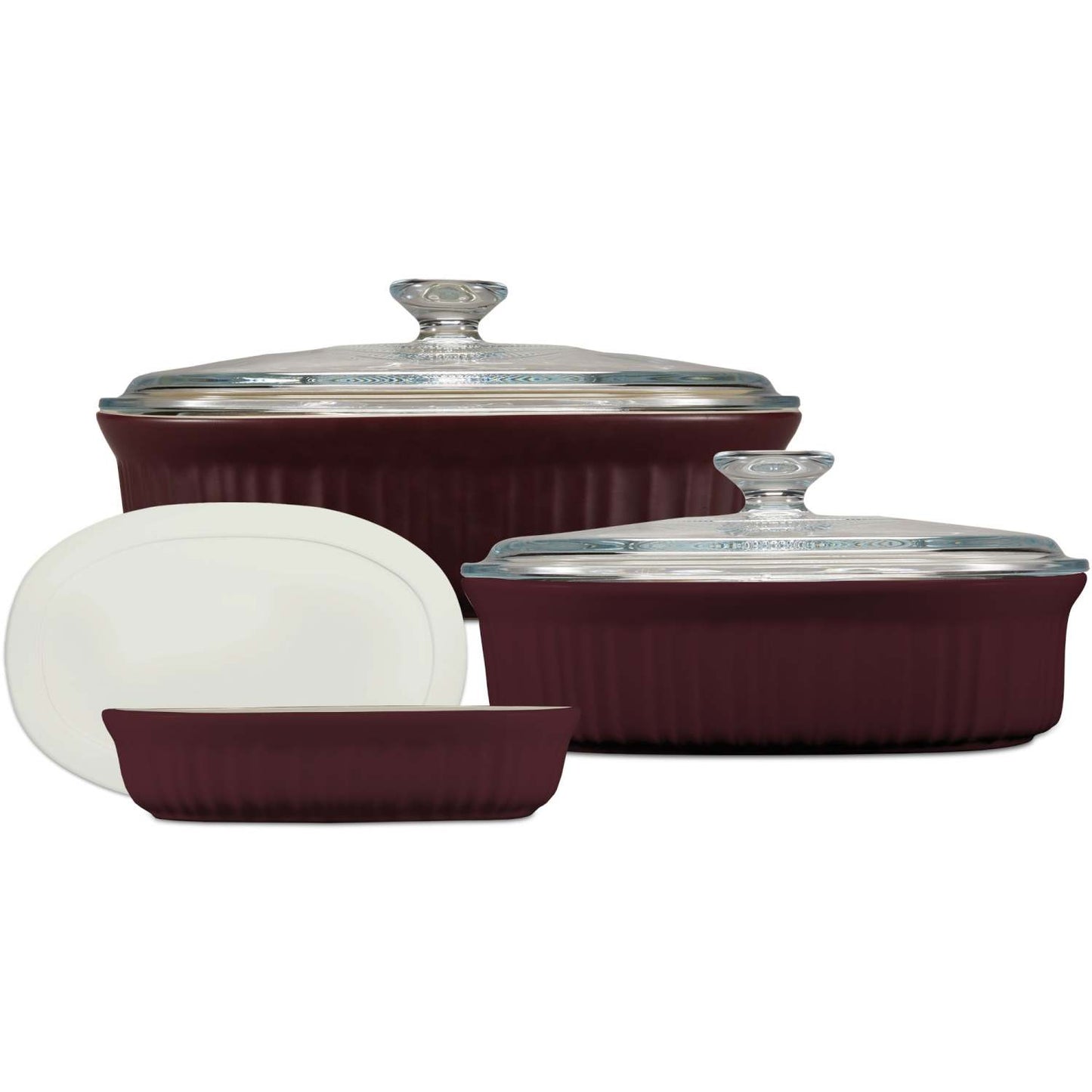 FRENCH COLORS 6PC BAKEWARE SET CABERNET