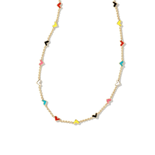 HAVEN HEART STRAND NECKLACE, GOLD MULTI MIX