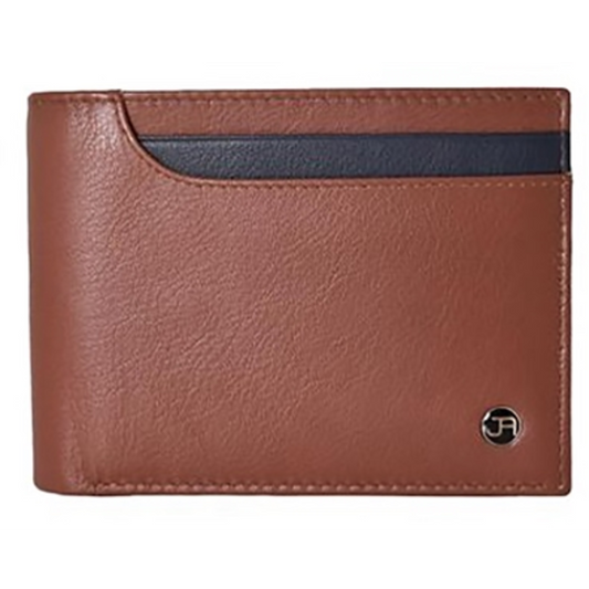 ORGANIC WALLET, TWO-TONE, BI-FOLD WALLET, COGNAC/BLACK