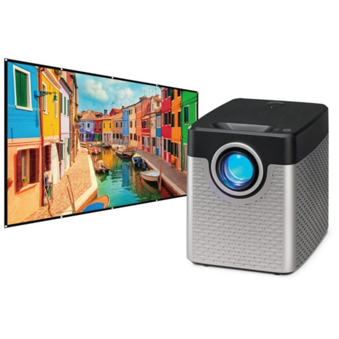 720P VERTICAL PROJECTOR W/ BLUETOOTH TRANSMITTER & SCREEN