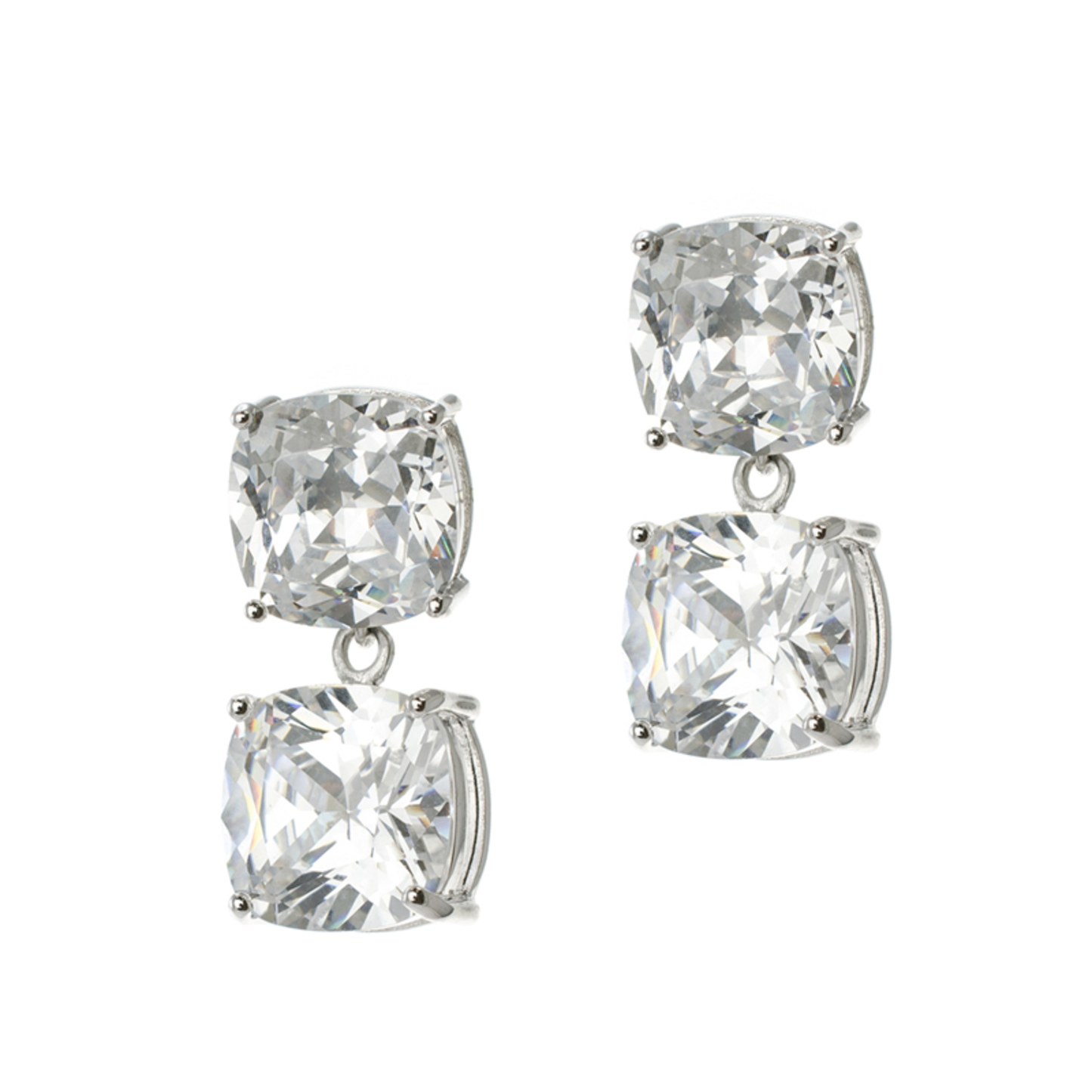 LADIES DOUBLE CUSHION DROP EARRINGS