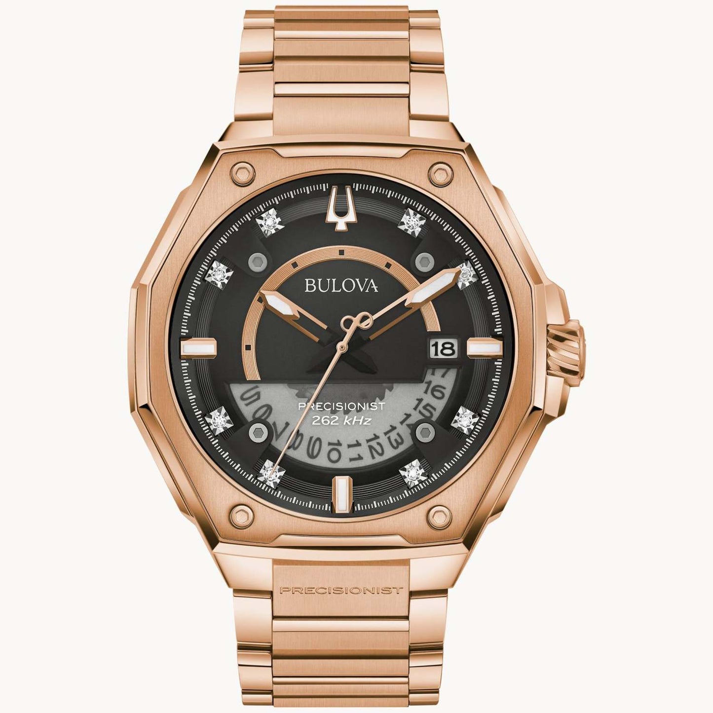 MEN'S SERIES X PRECISIONIST CHRONOGRAPH ROSE GOLD-TONE SS WATCH, BLACK DIAL