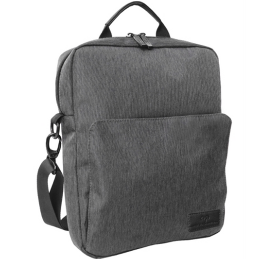 THE MESSENGER NYLON MESSENGER BAG, GREY, 12"