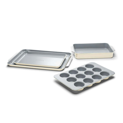 NON-TOXIC NONSTICK CERAMIC HALF BAKEWARE SET CREAM