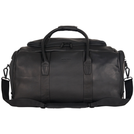 COLOMBIAN LEATHER DUFFLE BAG, BLACK