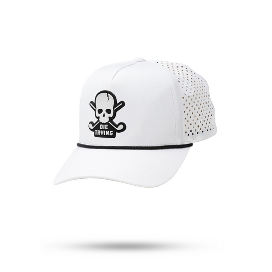PERFORATED ROPE HAT - DIE TRYING - WHITE
