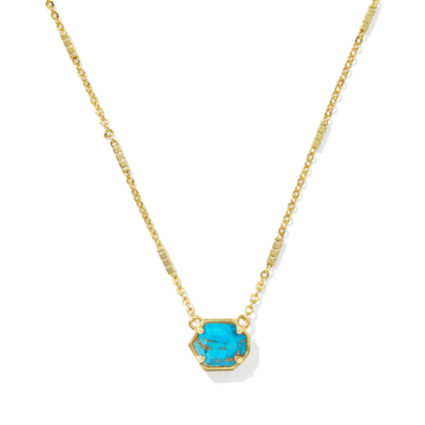 KENDRA SCOTT MABEL NECKLACE IN GOLD BRONZE VEINED TURQUOISE