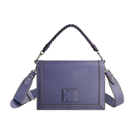 DEBOSSED LOGO FLAT MESSENGER BAG, NAVY