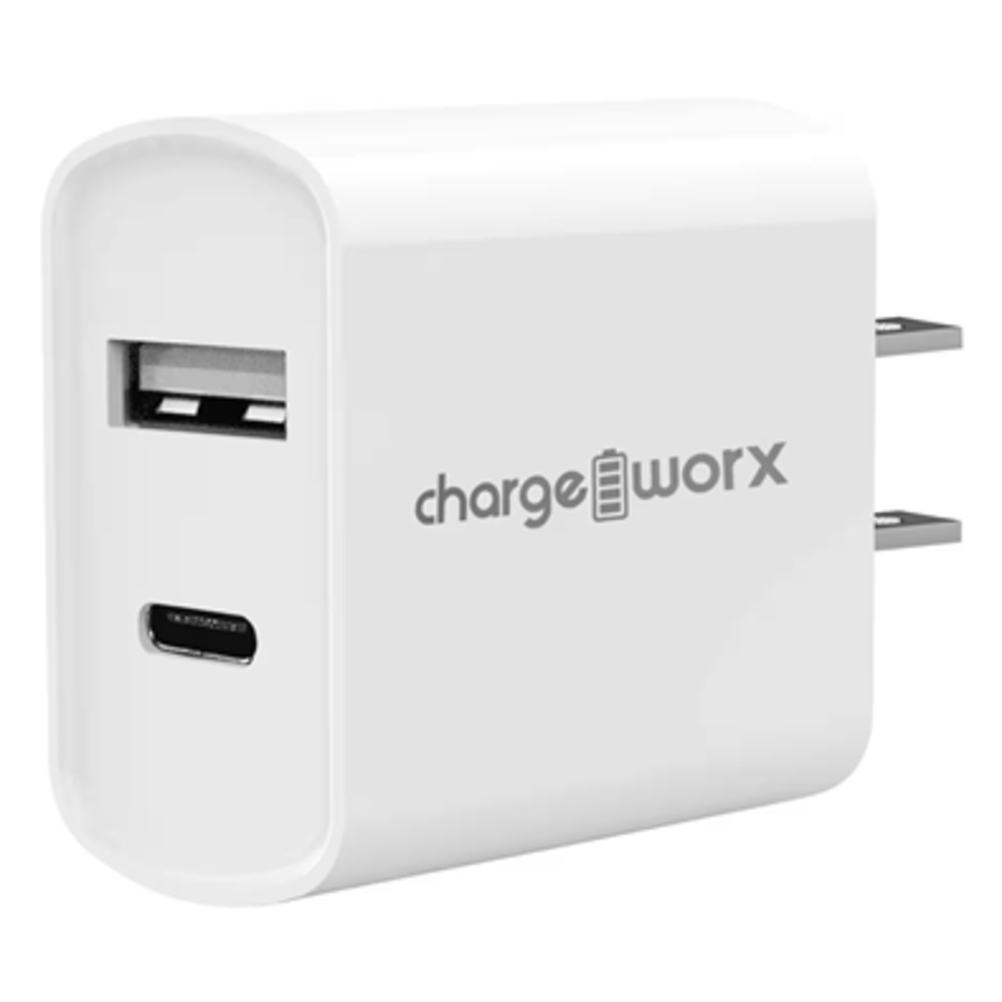 DUAL USB WALL CHARGER W/ USB-C/A, WHITE