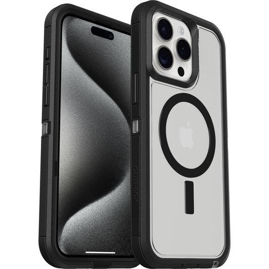 OTTERBOX APPLE IPHONE 15 PRO MAX DEFENDER XT CLEAR SERIES CASE FOR MAGSAFE - DARK SIDE