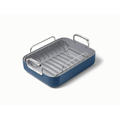 ROASTING PAN W/ RACK NAVY