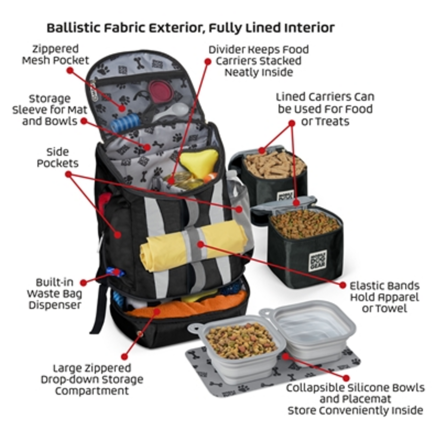 MDG DROP BOTTOM WEEKENDER BACKPACK, BLACK, LG