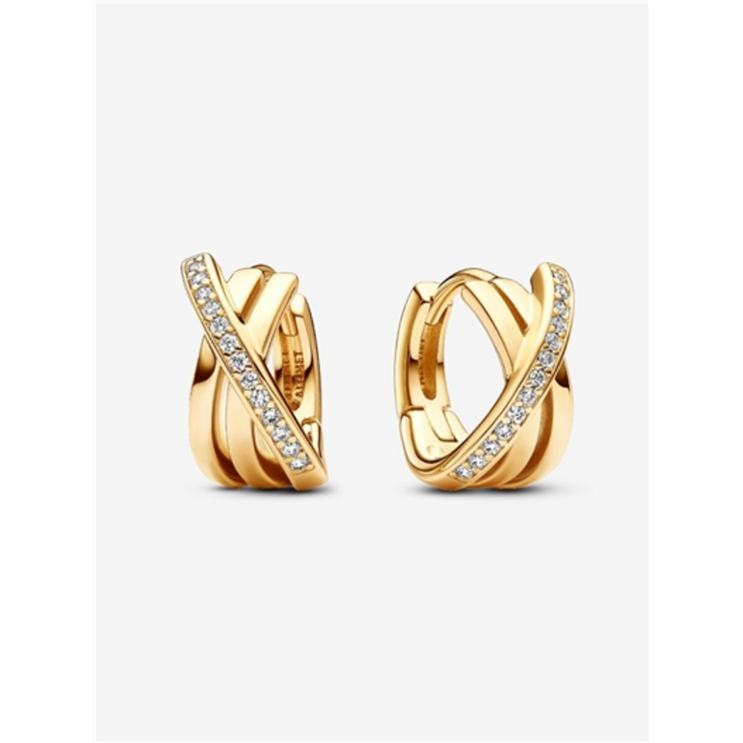 CROSSOVER PAVÉ HOOP EARRINGS