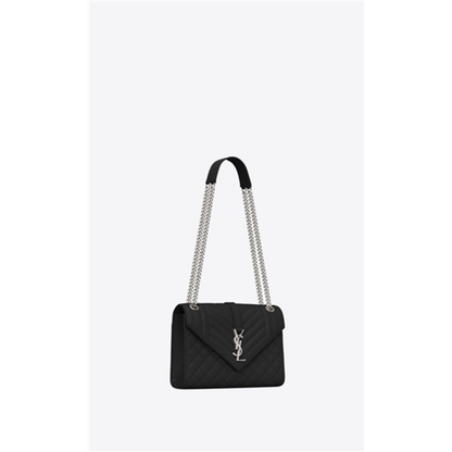 ENVELOPE MEDIUM CHAIN BAG MIX EMBOSSED, BLACK, MEDIUM