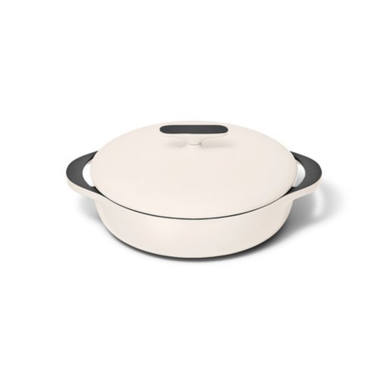 3.5QT ENAMELED CAST IRON BRAISER W/ DOMED LID CREAM