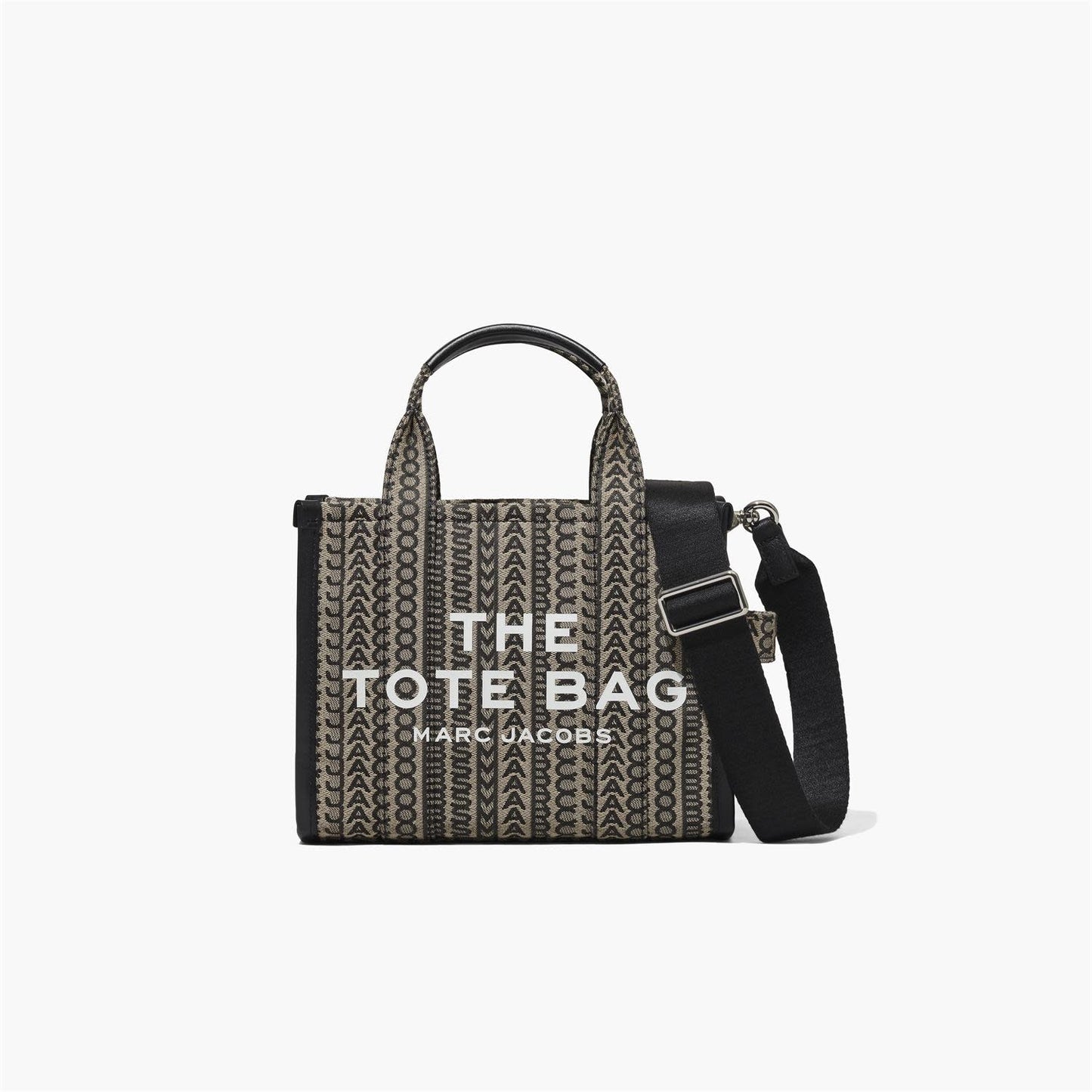 SMALL MONOGRAM JACQUARD TOTE, BEIGE MULTI, 7.09"X3.94