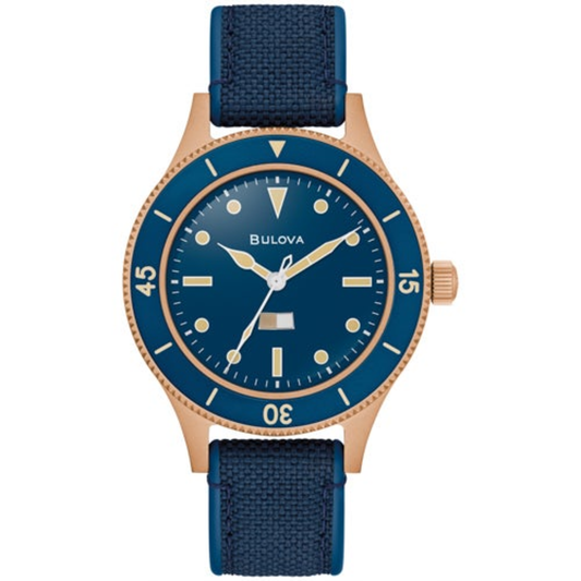 MEN'S MIL SHIPS AUTOMATIC DEEP BLUE CORDURA + HNBR STRAP WATCH, DEEP BLUE DIAL