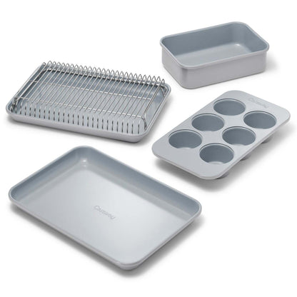 MINI BAKEWARE SET W/ STORAGE ORGANIZER GRAY