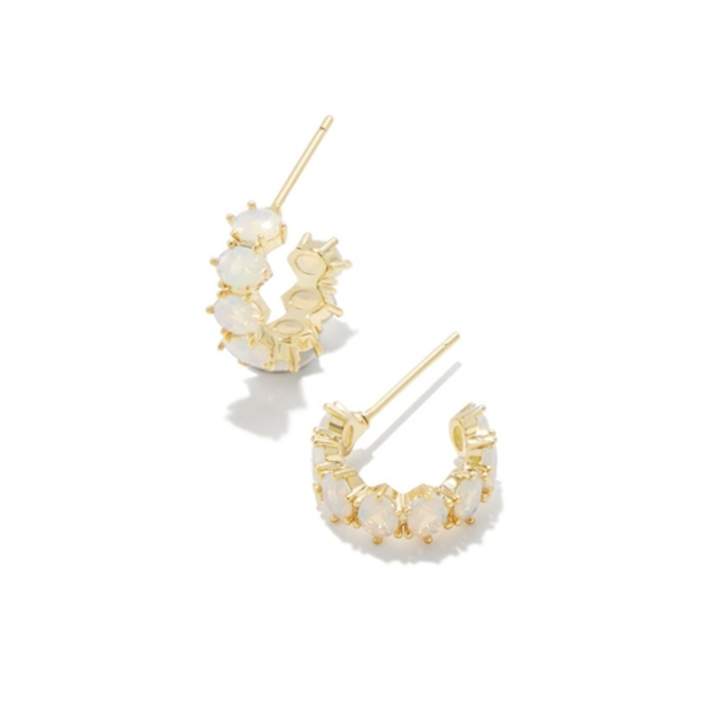 CAILIN CRYSTAL HUGGIE EARRINGS, GOLD CHAMPAGNE OPAL CRYSTAL