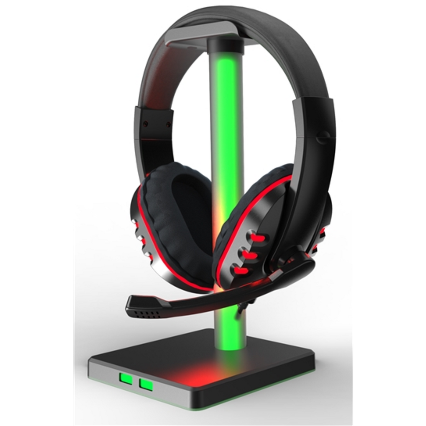 LED HEADPHONE AND STAND STREAMING COMBO, BLACK