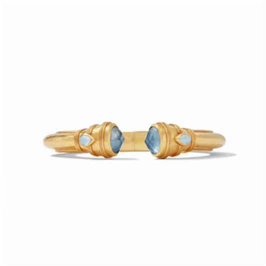 CANNES DEMI CUFF, IRIDESCENT CHALCEDONY BLUE