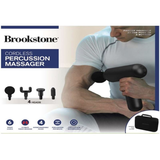 BROOKSTONE CORDLESS PERCUSSION MASSAGER