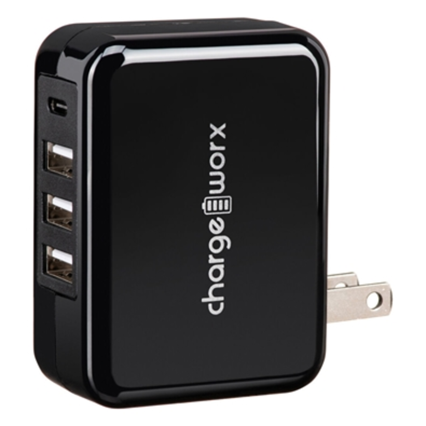 4 PORT USB WALL CHARGER, BLACK